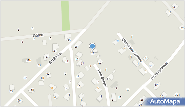 Lubaczów, Pod Borem, 12, mapa Lubaczów