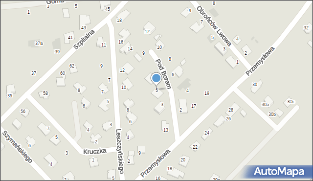 Lubaczów, Pod Borem, 5, mapa Lubaczów