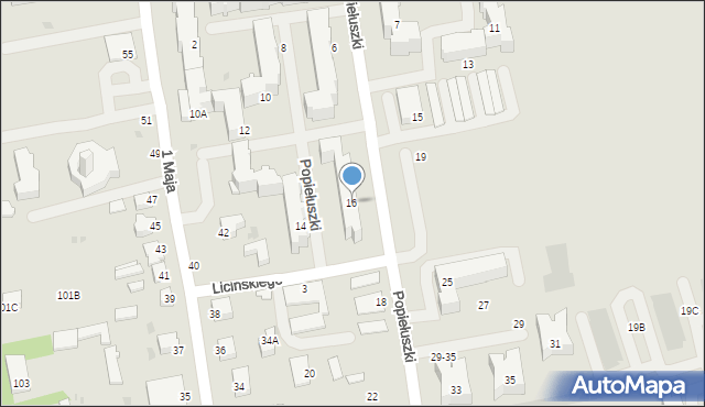 Lubartów, Popiełuszki Jerzego, bł. ks., 16, mapa Lubartów