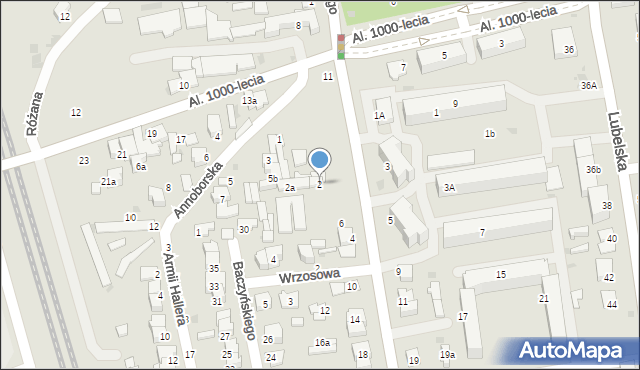 Lubartów, Powstańców Warszawy, 2, mapa Lubartów