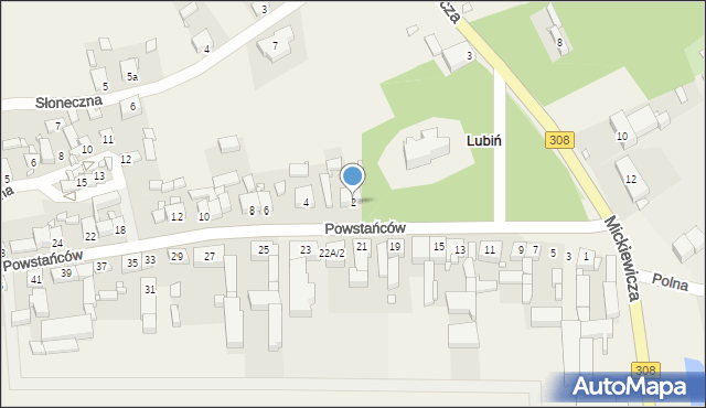 Lubiń, Powstańców, 2, mapa Lubiń