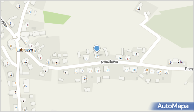 Lubiszyn, Pocztowa, 12, mapa Lubiszyn