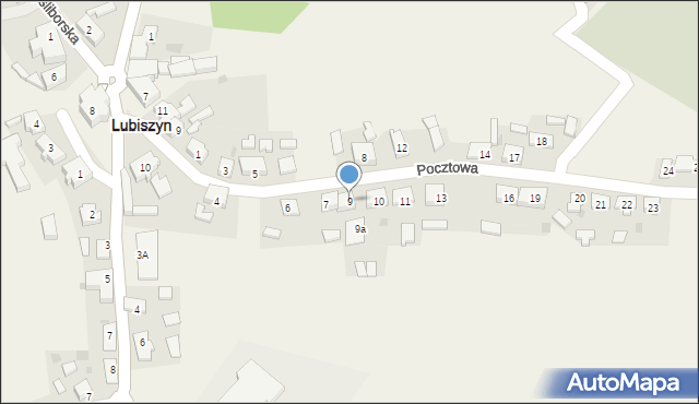 Lubiszyn, Pocztowa, 9, mapa Lubiszyn