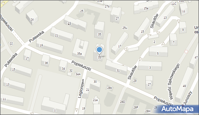 Lublin, Popiełuszki Jerzego, bł. ks., 33, mapa Lublina