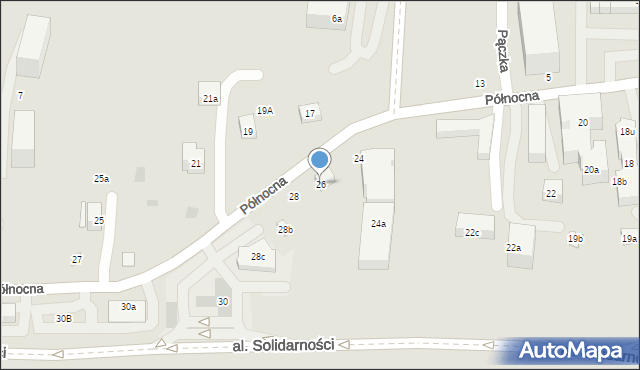 Lublin, Północna, 26, mapa Lublina