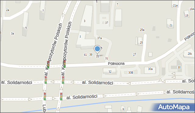 Lublin, Północna, 33, mapa Lublina