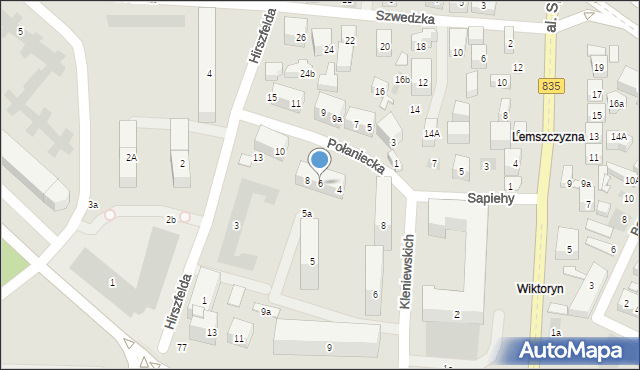 Lublin, Połaniecka, 6, mapa Lublina