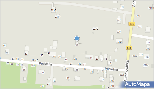 Lublin, Podleśna, 25, mapa Lublina