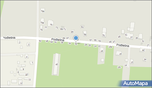 Lublin, Podleśna, 32, mapa Lublina