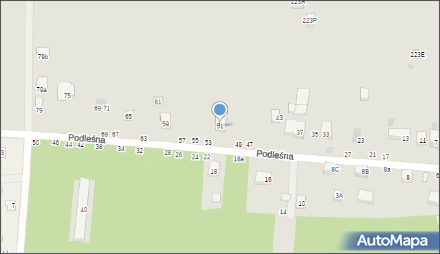 Lublin, Podleśna, 51, mapa Lublina