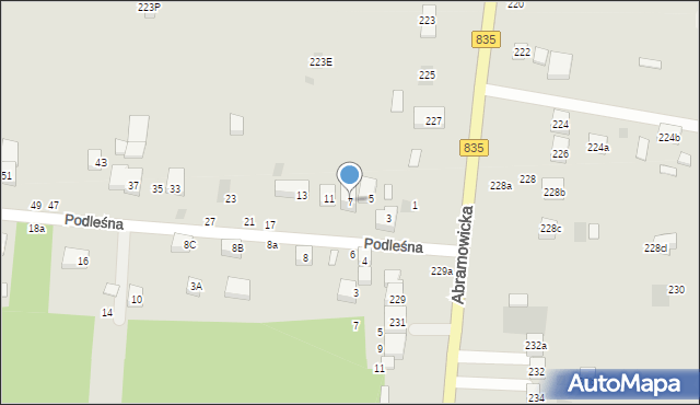 Lublin, Podleśna, 7, mapa Lublina