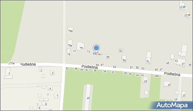 Lublin, Podleśna, 71, mapa Lublina