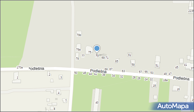 Lublin, Podleśna, 73, mapa Lublina