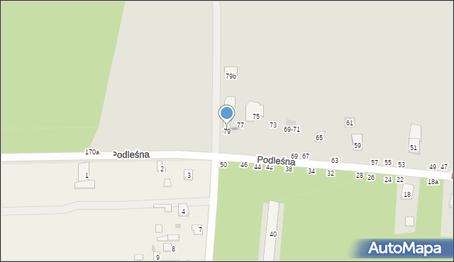 Lublin, Podleśna, 79, mapa Lublina