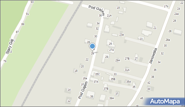 Lublin, Pod Gajem, 24, mapa Lublina