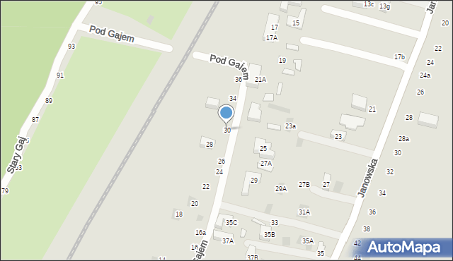 Lublin, Pod Gajem, 30, mapa Lublina