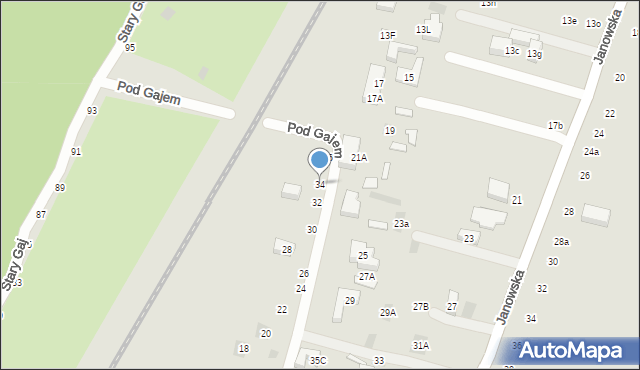 Lublin, Pod Gajem, 34, mapa Lublina