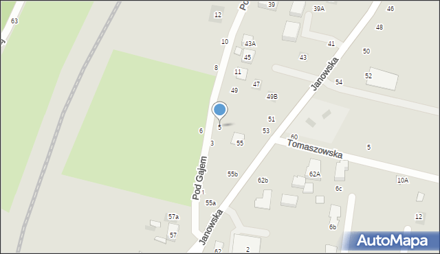 Lublin, Pod Gajem, 5, mapa Lublina