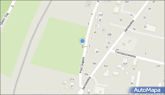 Lublin, Pod Gajem, 6, mapa Lublina