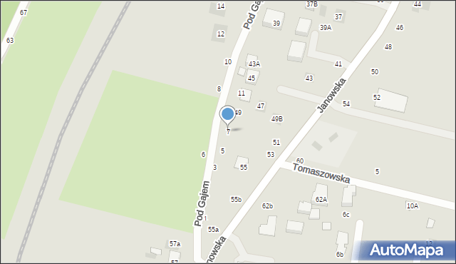 Lublin, Pod Gajem, 7, mapa Lublina