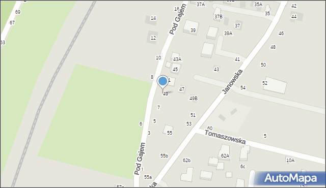 Lublin, Pod Gajem, 9, mapa Lublina