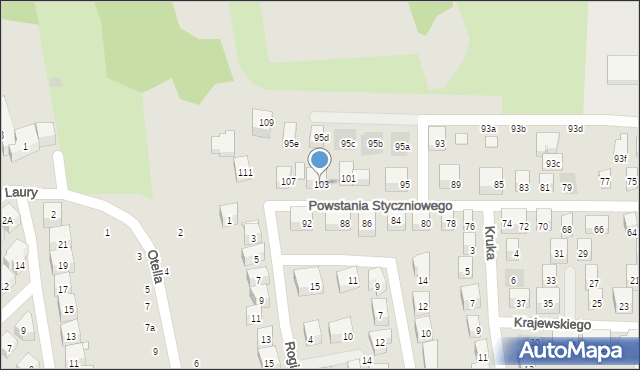 Lublin, Powstania Styczniowego, 103, mapa Lublina