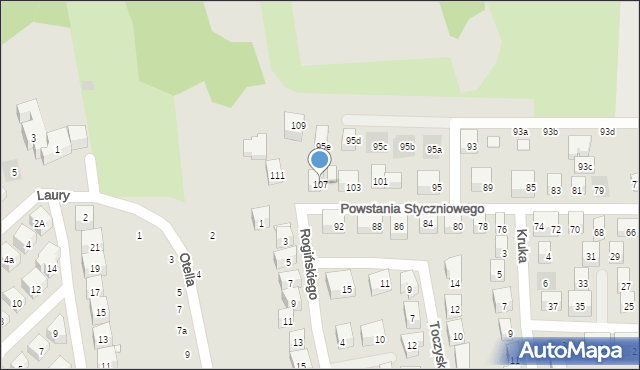 Lublin, Powstania Styczniowego, 107, mapa Lublina