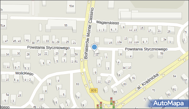 Lublin, Powstania Styczniowego, 14, mapa Lublina