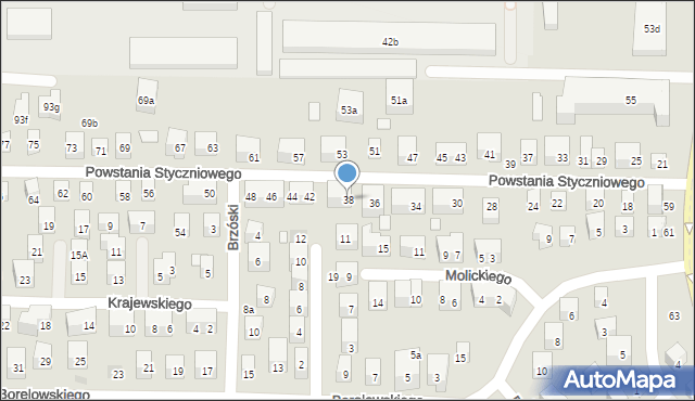 Lublin, Powstania Styczniowego, 38, mapa Lublina