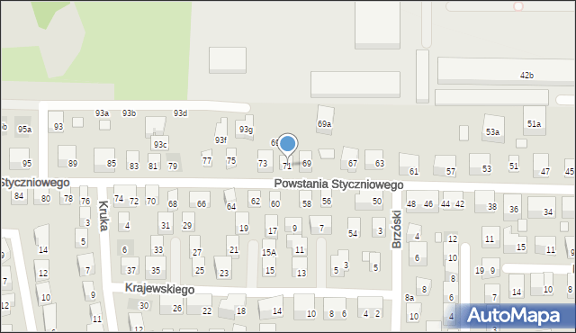 Lublin, Powstania Styczniowego, 71, mapa Lublina