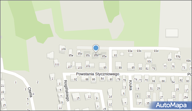 Lublin, Powstania Styczniowego, 95b, mapa Lublina