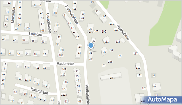 Lublin, Podhalańska, 38, mapa Lublina