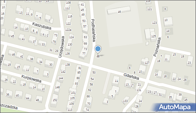 Lublin, Podhalańska, 48, mapa Lublina