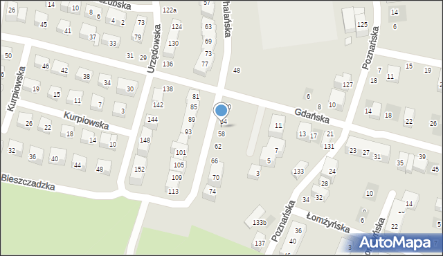 Lublin, Podhalańska, 56, mapa Lublina