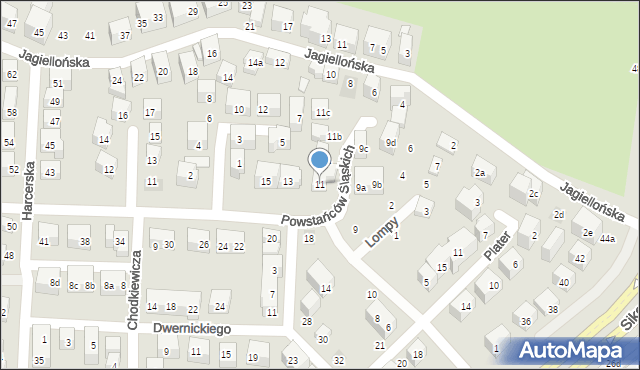 Lublin, Powstańców Śląskich, 11, mapa Lublina