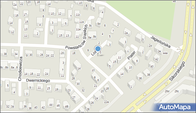 Lublin, Powstańców Śląskich, 7, mapa Lublina