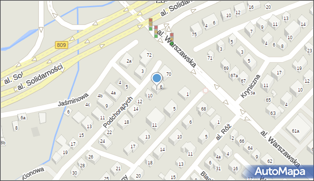 Lublin, Podchorążych, 8, mapa Lublina