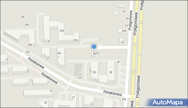 Lublin, Poligonowa, 20, mapa Lublina
