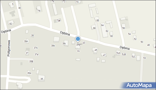Lublin, Poligonowa, 37D, mapa Lublina