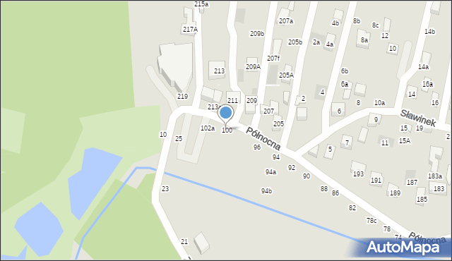 Lublin, Północna, 100, mapa Lublina