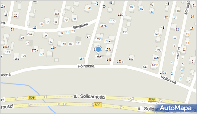 Lublin, Północna, 155a, mapa Lublina