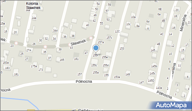 Lublin, Północna, 155f, mapa Lublina