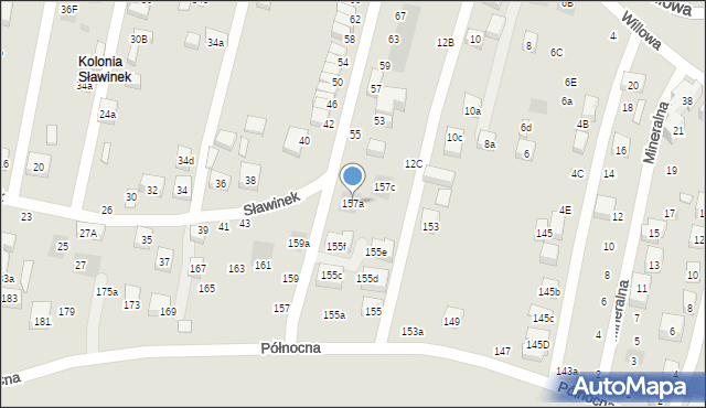 Lublin, Północna, 157a, mapa Lublina