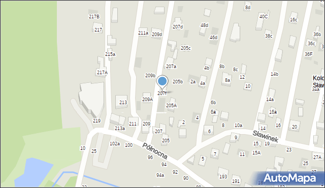 Lublin, Północna, 207f, mapa Lublina