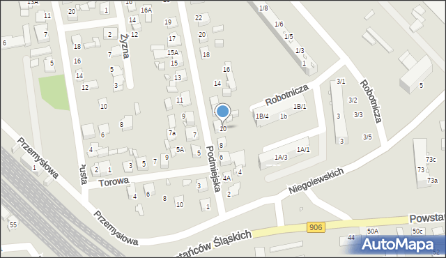 Lubliniec, Podmiejska, 10, mapa Lubliniec