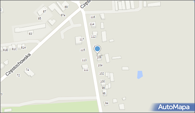 Lubliniec, Podmiejska, 108, mapa Lubliniec