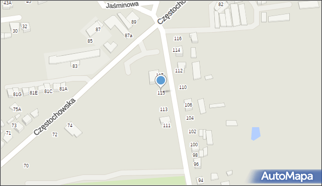 Lubliniec, Podmiejska, 115, mapa Lubliniec