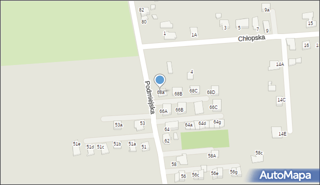 Lubliniec, Podmiejska, 68a, mapa Lubliniec