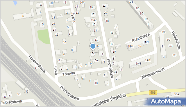 Lubliniec, Podmiejska, 7a, mapa Lubliniec