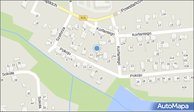 Lubliniec, Pokoju, 13, mapa Lubliniec